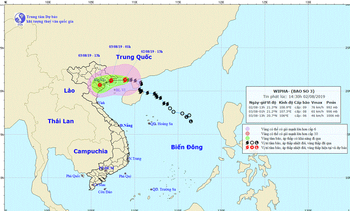 Bão số 3 áp sát Móng Cái, tâm bão giật cấp 12