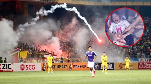 Đối tượng bắn pháo sáng khiến nữ CĐV trên sân Hàng Đẫy đi cấp cứu phạm tội gì?