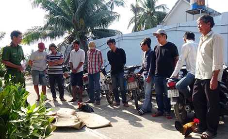 14 con bạc bị bắt quả tang khi đang sát phạt tại trường gà