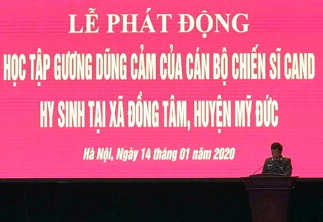 Phát động đợt học tập gương chiến đấu dũng cảm của ba liệt sĩ hi sinh tại Đồng Tâm