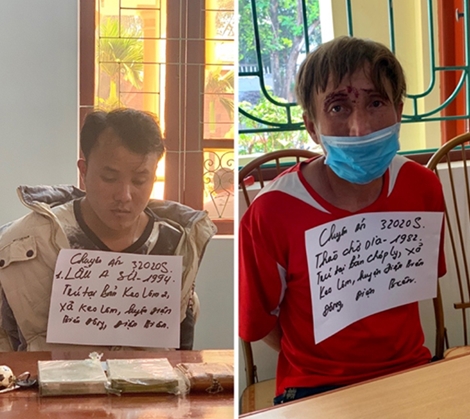 2 đối tượng ở Điện Biên bị bắt cùng 2 bánh heroin