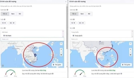 Facebook gây phẫn nộ khi hiển thị sai bản đồ Hoàng Sa, Trường Sa