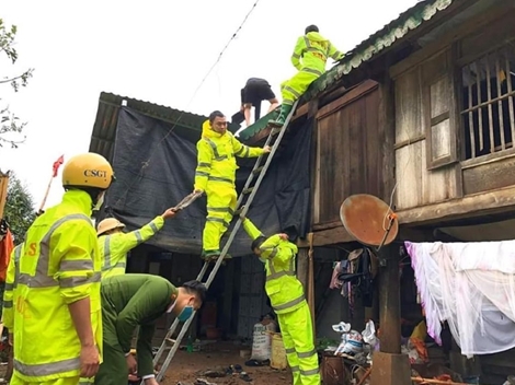 Lực lượng Công an chủ động ứng phó, khắc phục hậu quả mưa giông, lốc, sét, mưa đá
