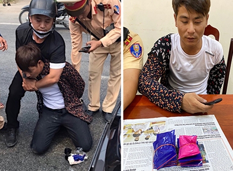 CSGT quật ngã đối tượng vận chuyển 2.000 viên MTTH