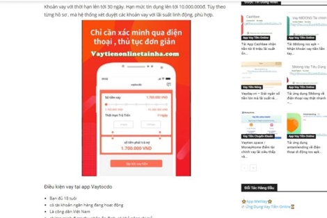 Cảnh giác khi vay tiền qua App với lãi suất “cắt cổ”