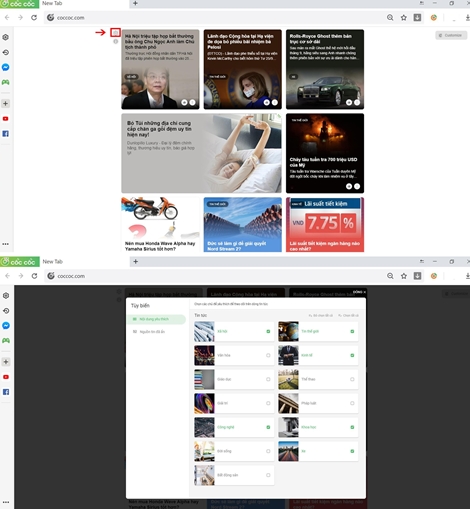 Cốc Cốc ra mắt phiên bản cập nhật của tính năng đọc tin trên tab mới trình duyệt
