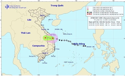 Đổ bộ vào miền Trung, bão số 6 suy yếu thành áp thấp nhiệt đới