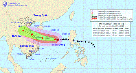 Bão số 13 giật cấp 15 đang cách Hoàng Sa 340km
