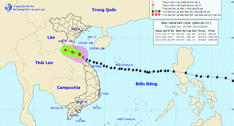 Bão số 13 đã đổ bộ đất liền, miền Trung mưa to