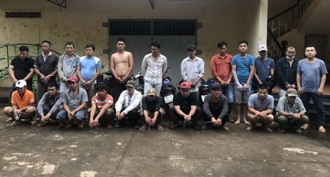 Bắt 22 con bạc tại trường gà giữa vườn điều 