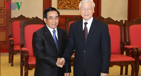 Tổng Bí thư Nguyễn Phú Trọng tiếp đoàn đại biểu cấp cao Đảng, Nhà nước Lào