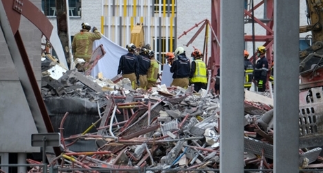 Sập công trình xây dựng trường học, 5 công nhân thiệt mạng