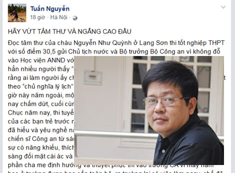 Bức thư gây bão mạng xã hội của Đại tá Công an gửi thí sinh viết "tâm thư" cho Chủ tịch nước