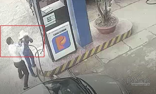 Cán bộ ngân hàng tung chưởng đánh vỡ đầu nữ nhân viên bán xăng