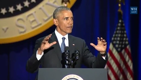 Tổng thống Obama rơi lệ đọc diễn văn chia tay người dân Mỹ 