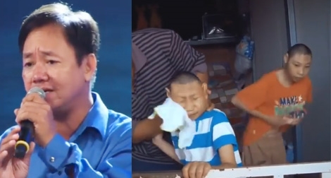 Rớt nước mắt với người cha nghèo thi hát Bolero vì hai con bị bại não