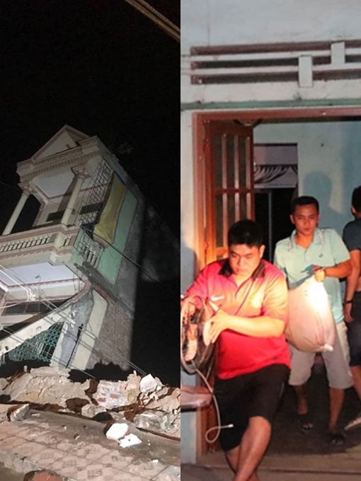 Trong tích tắc, 5 ngôi nhà bị Sông Đà... "nuốt chửng"