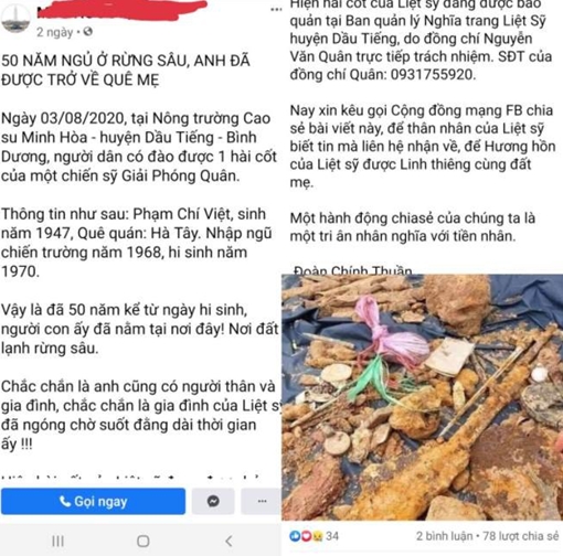 Điều tra hành vi tung tin giả tìm thân nhân liệt sĩ