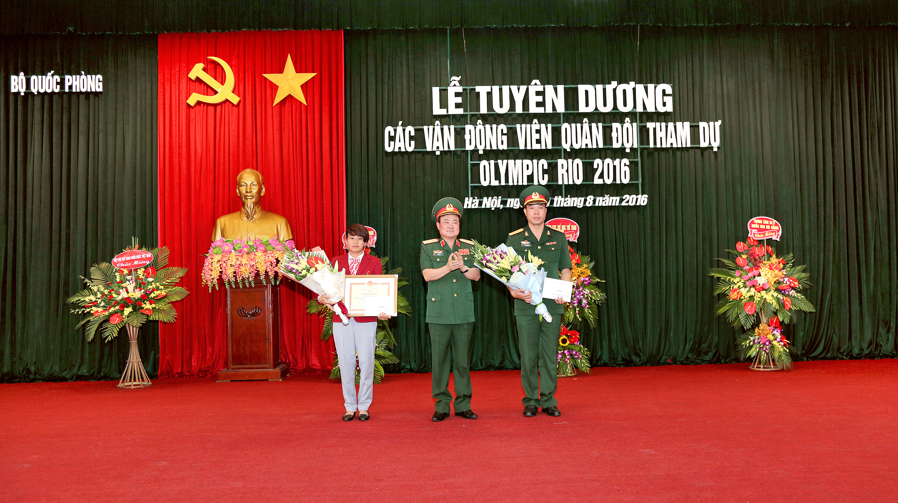 Trao thưởng cho các VĐV Quân đội tham dự Olympic 2016
