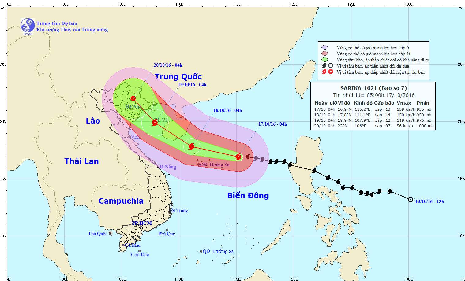 Bão số 7 áp sát các tỉnh Quảng Ninh - Nam Định, Vịnh Bắc Bộ có gió giật cấp 10 
