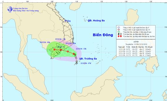 Chiều mai, áp thấp nhiệt đới đổ bộ vào Bình Thuận - Bến Tre 