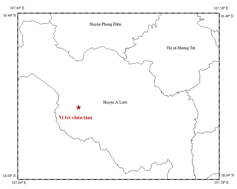 Xuất hiện liên tiếp 3 trận động đất tại Thừa Thiên - Huế 