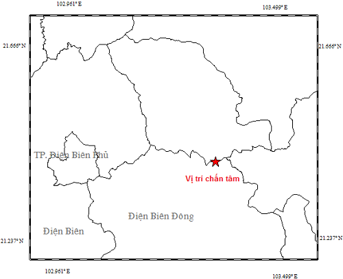 Động đất 3,9 độ richter tại Điện Biên 