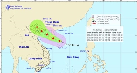 Bão số 1 Mirinae áp sát đảo Hoàng Sa hướng vào vùng Đông Bắc Việt Nam