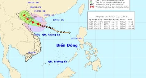 Bão số 1 đã vượt qua đảo Hải Nam và đi vào vịnh Bắc Bộ