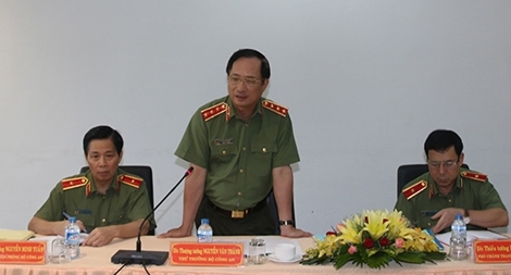 Lãnh đạo Bộ Công an làm việc tại Công an tỉnh Tiền Giang