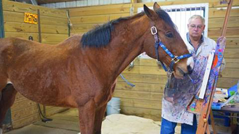 Ngựa đua về hưu trở thành họa sĩ
