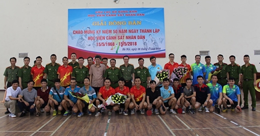 Khai mạc Giải bóng bàn kỷ niệm 50 năm thành lập Học viện Cảnh sát nhân dân