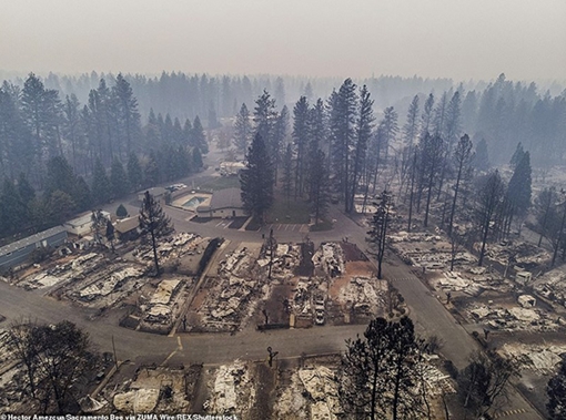 Cảnh hoang tàn sau thảm họa cháy rừng ở Bắc California