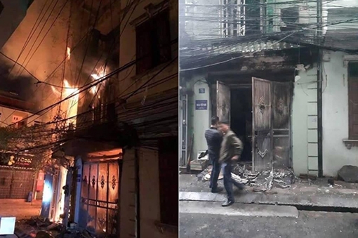 Cháy nhà 4 tầng trong ngõ phố Pháo Đài Láng, 2 người bị thương