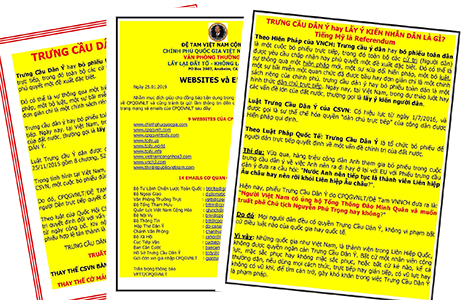 Bản chất của cái gọi là “Chương trình Cấp phát nhà miễn phí” và “Chiến dịch Trưng cầu dân ý”