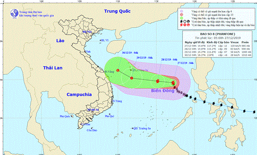 Hà Nội rét đậm, bão số 8 đang nhằm hướng Đà Nẵng thẳng tiến