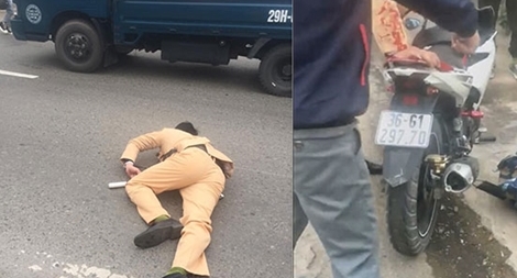 Nam thanh niên chở bạn gái vượt đèn đỏ, tông CSGT bị thương