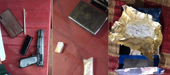 Một ngày bắt 2 vụ ma túy, thu giữ 6 gói ma túy và 1 súng ngắn