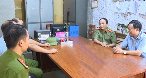 Kiểm tra kết quả công tác của lực lượng Công an xã trên địa bàn huyện Trạm Tấu