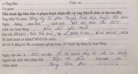 Đình chỉ đột xuất 1 chương trình biểu diễn nghệ thuật 