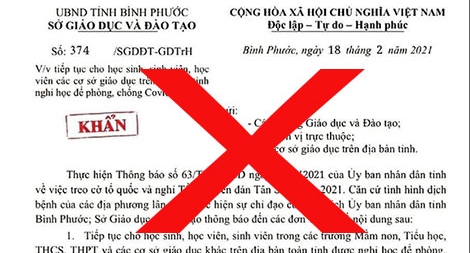 Phát hiện công văn giả mạo “cho học sinh nghỉ học đến ngày 14/3”