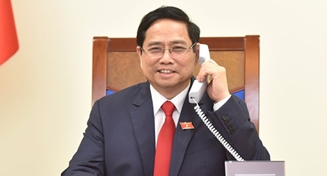 Thủ tướng Chính phủ Phạm Minh Chính điện đàm với Thủ tướng Campuchia