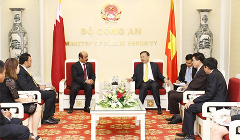 Bộ trưởng Tô Lâm tiếp Đại sứ Iran, Palestine và Qatar