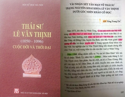 Sách về Thái sư Lê Văn Thịnh: Những sai sót không đáng có