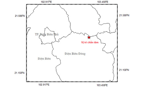 Động đất 3,9 độ richter tại Điện Biên 