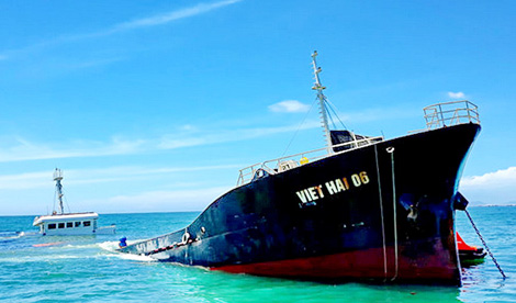 Tàu vận tải biển Việt Hải 06 chìm dưới biển sau sự cố nước tràn, chết máy