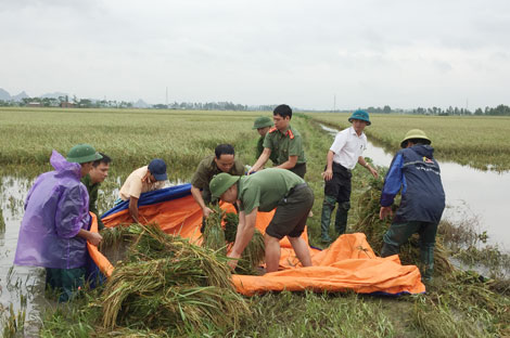 Hàng trăm chiến sĩ Công an lăn lộn cùng dân khắc phục hậu quả bão lũ