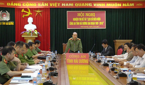 Nghiệm thu đề tài “Lịch sử biên niên Công an tỉnh Hải Dương, giai đoạn 1997 – 2016”