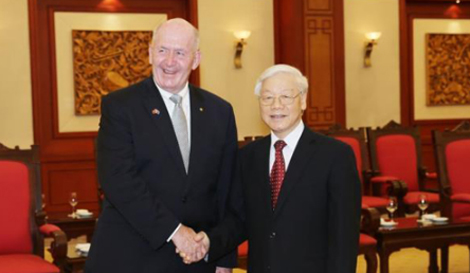 Tổng Bí thư Nguyễn Phú Trọng tiếp Toàn quyền Australia