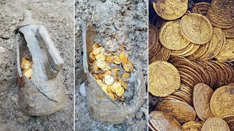 Italia: khai quật nhà hát phát hiện bình chứa tiền cổ La Mã giá trị hàng triệu USD